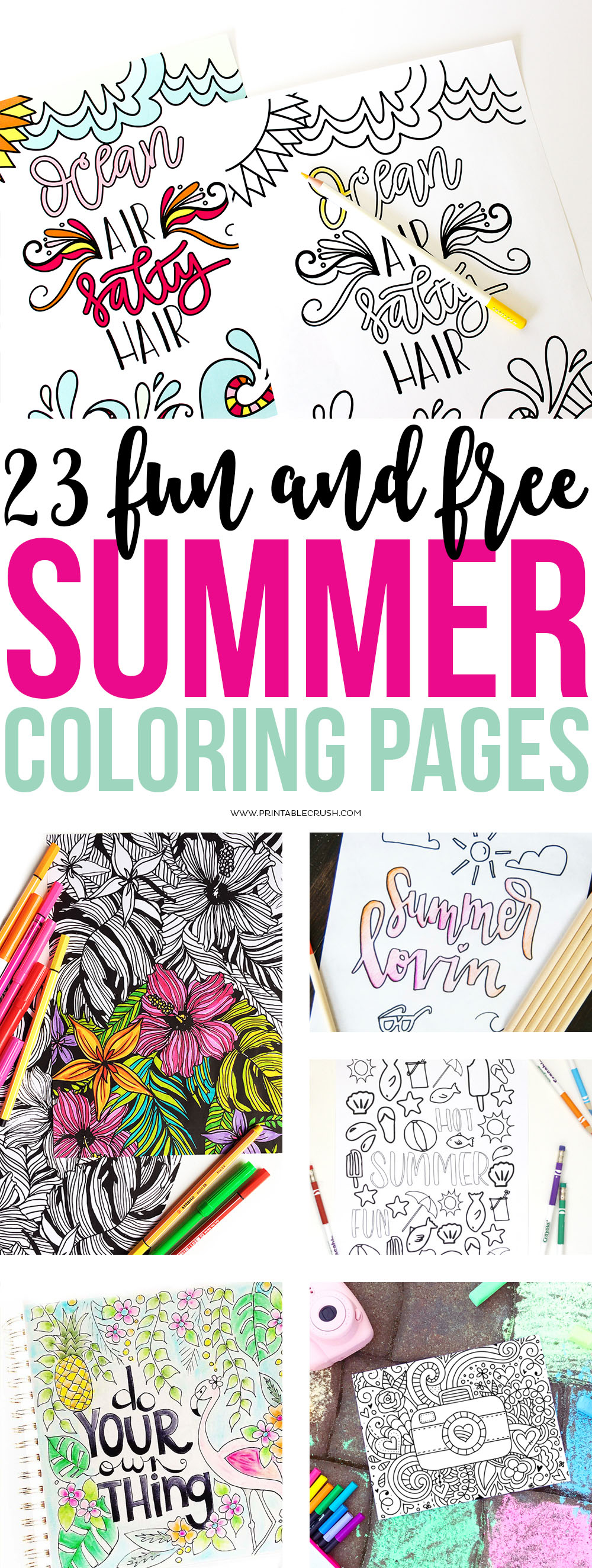 Fun and free summer coloring pages