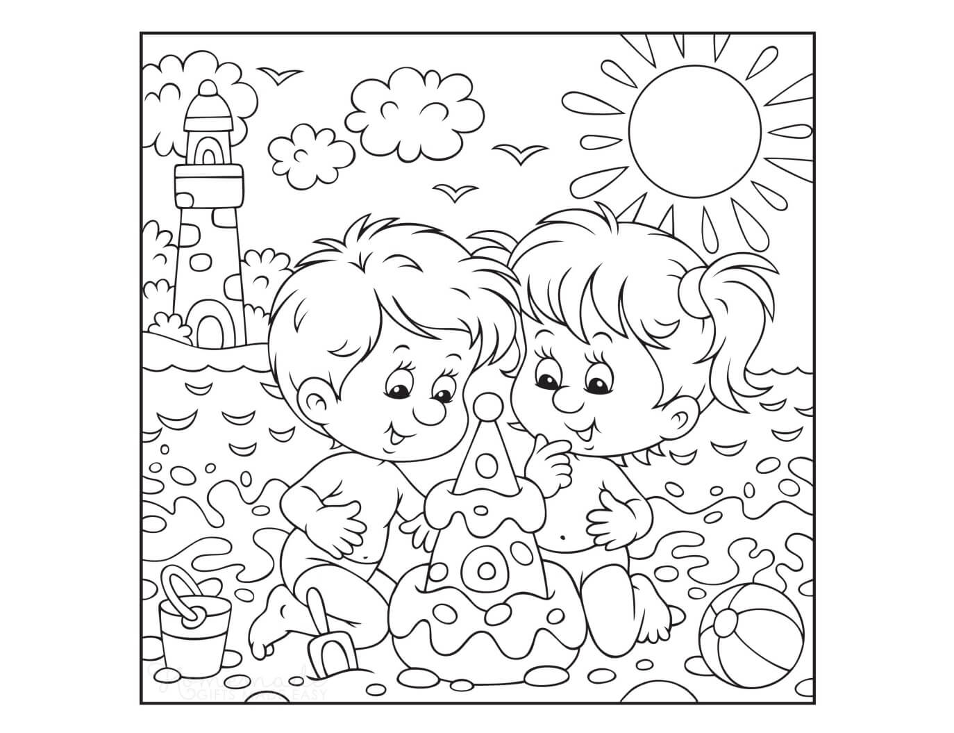 Printable summer coloring pages for adults kids