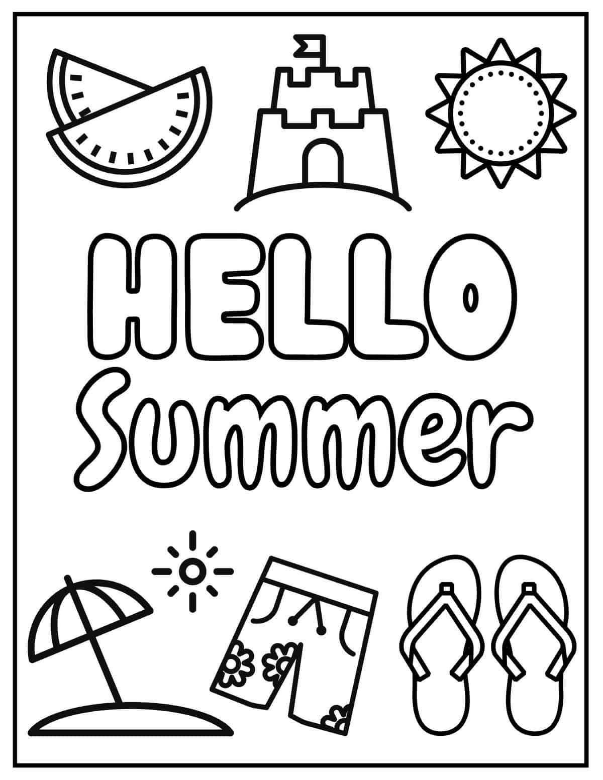 Free summer coloring pages for kids