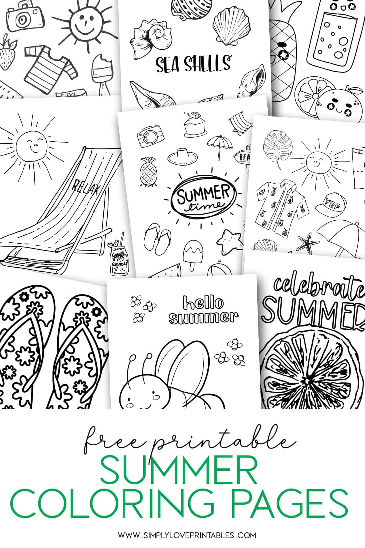 Free summer coloring pages simply love printables