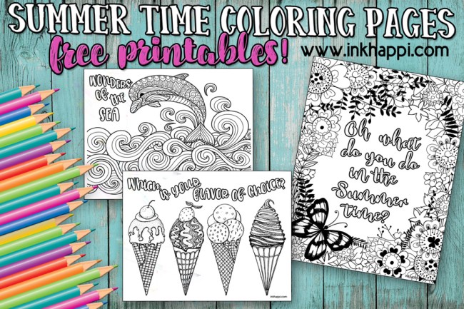 Summertime coloring pages to help beat summer boredom