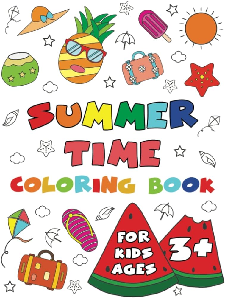 Summer time coloring book for kids ages summer votion time to color in adderley andrea books