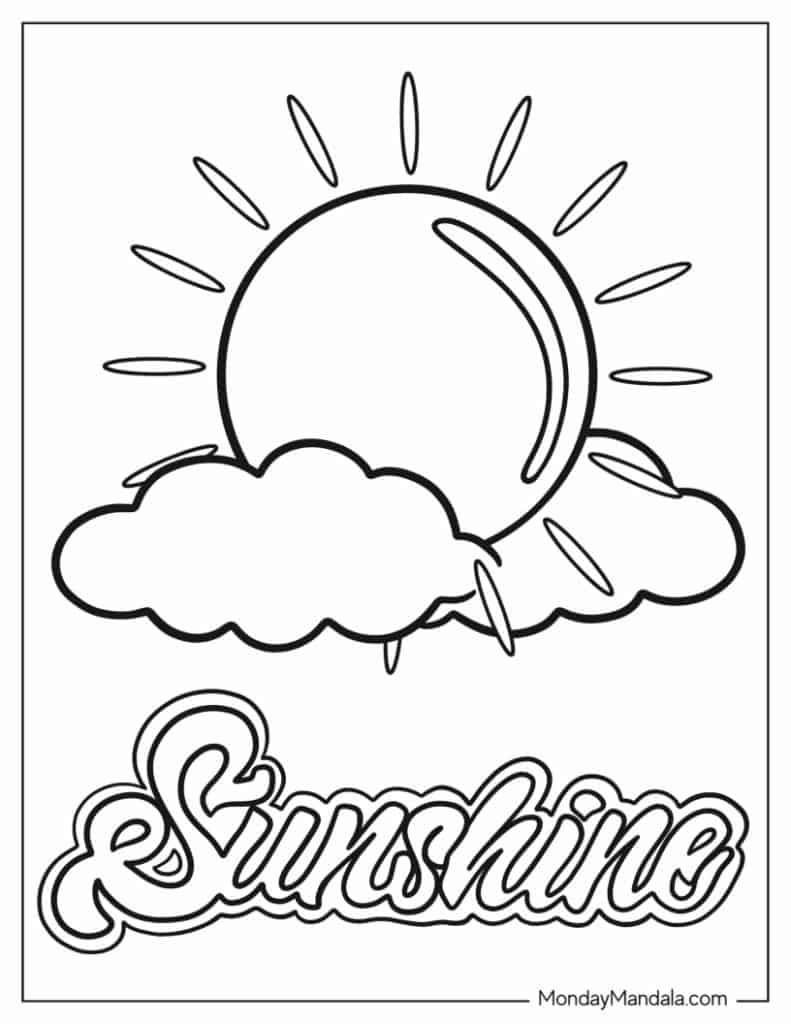 Sun coloring pages free pdf printables