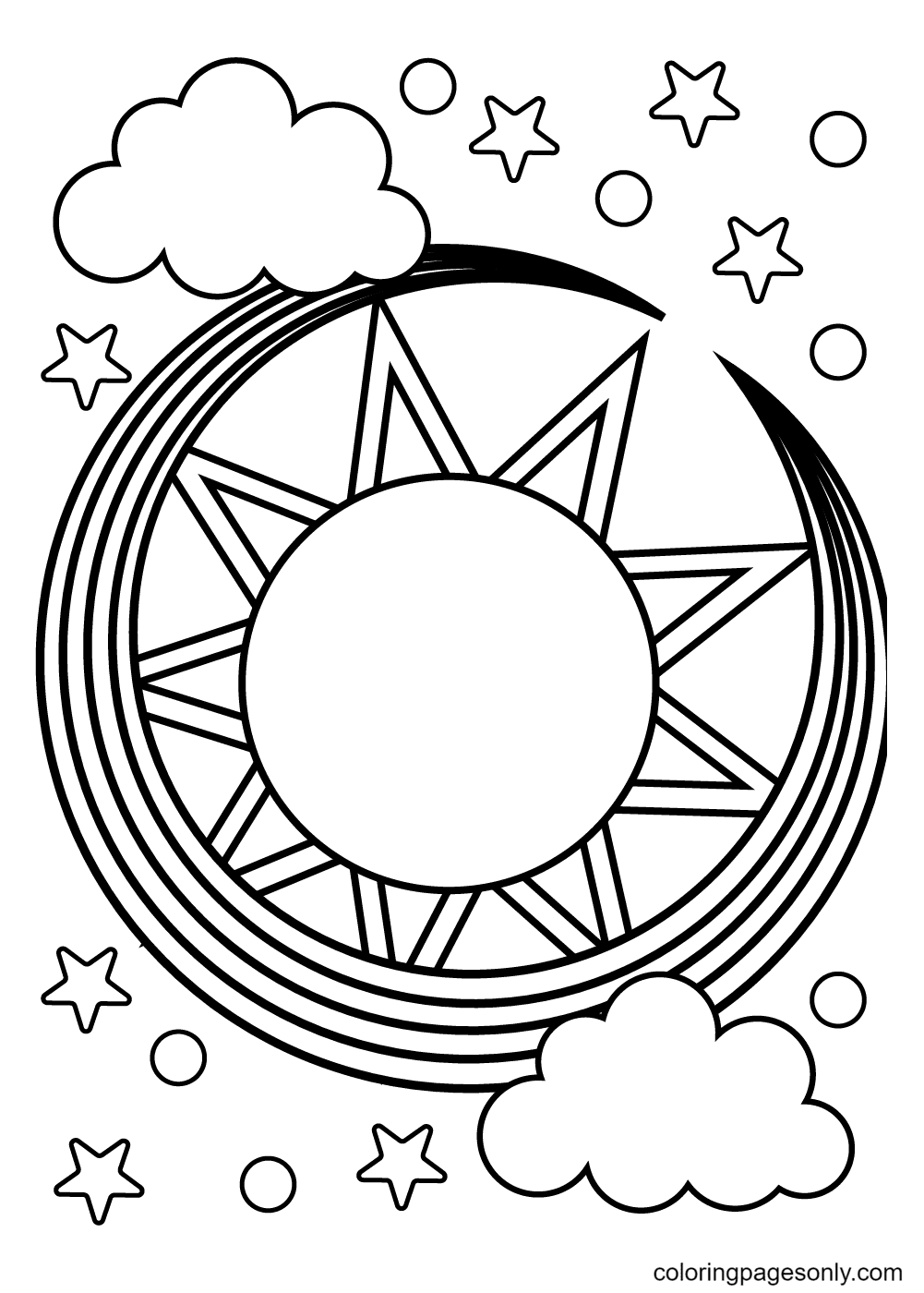 Sun coloring pages printable for free download