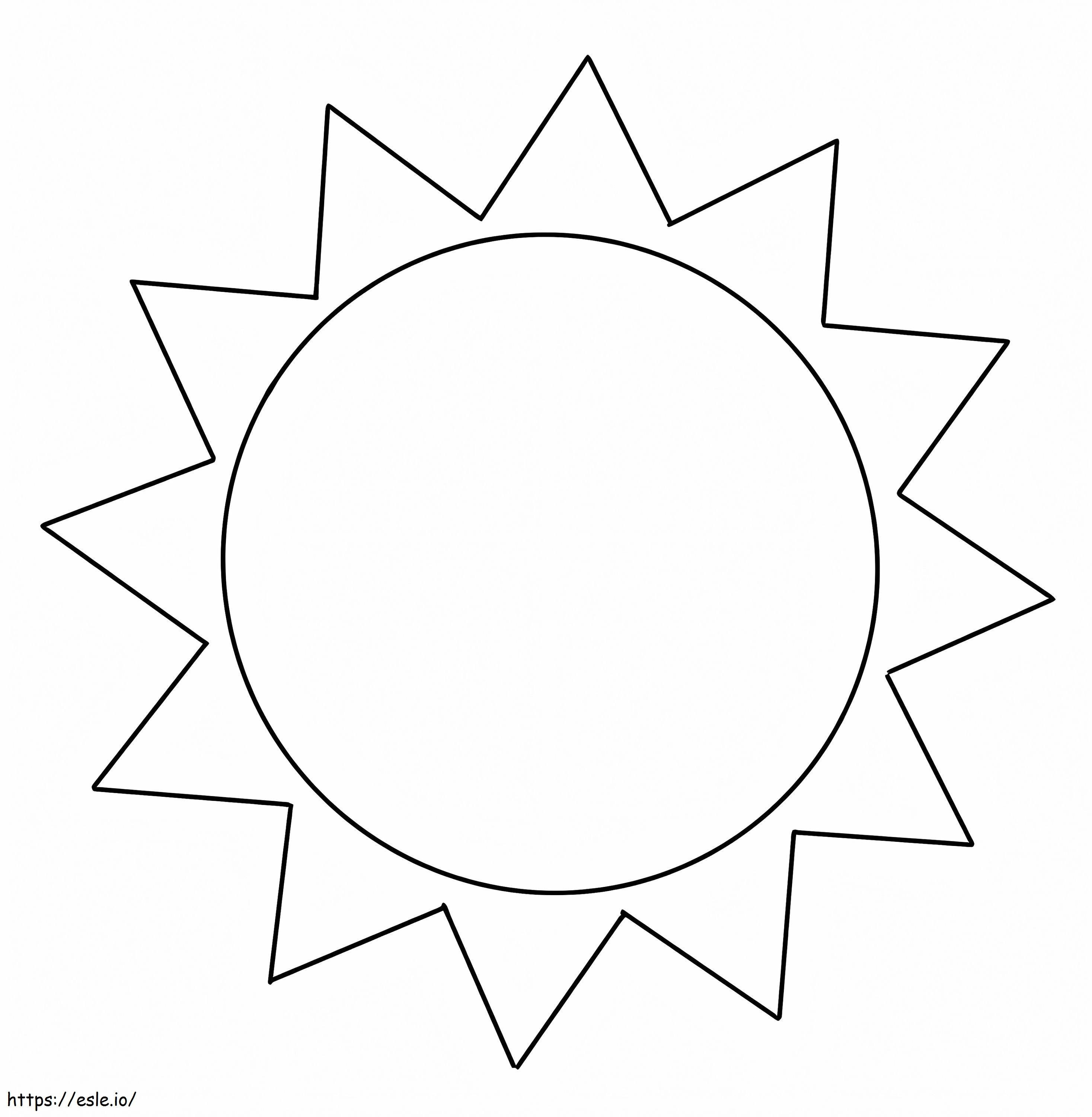 Free printable easy sun coloring page