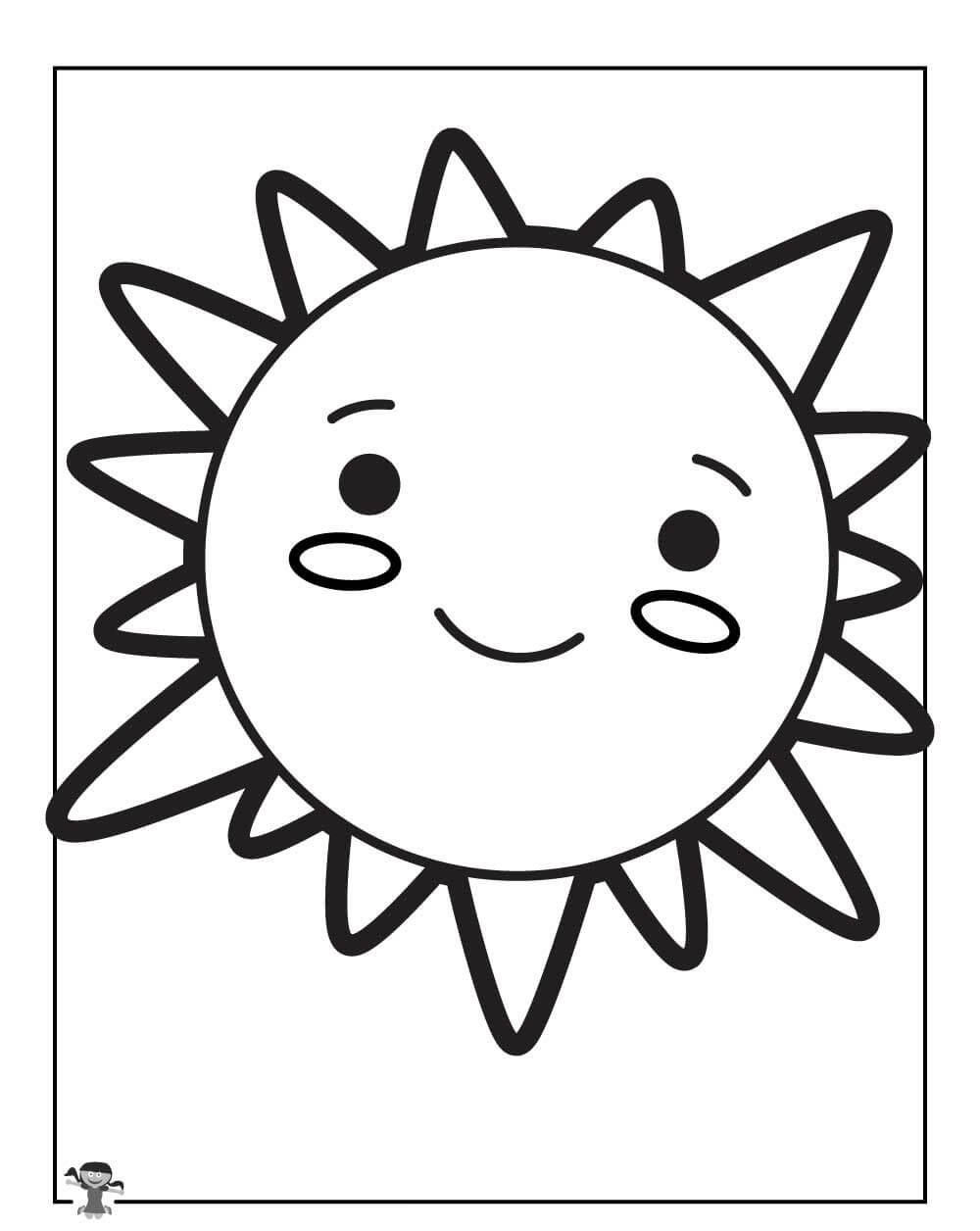 Cute sun coloring page