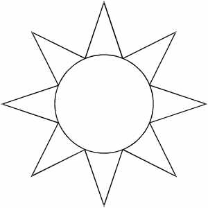 Sun sketch coloring page