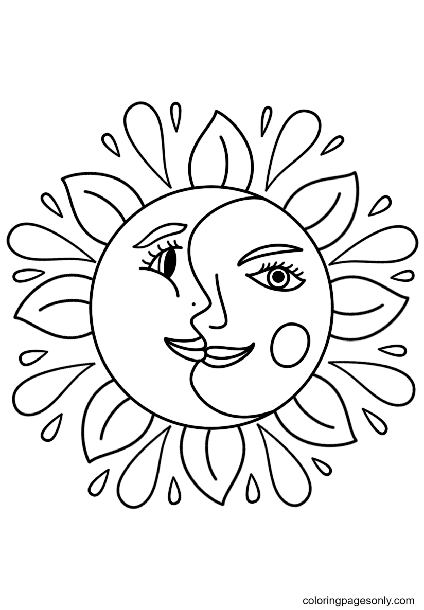 Sun coloring pages printable for free download