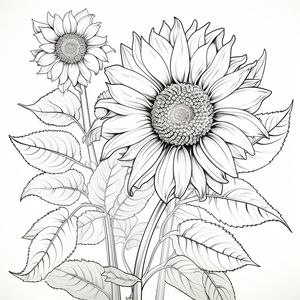 Sunflower coloring pages