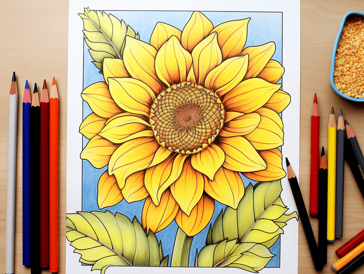 Sunflower coloring pages free printable sheets