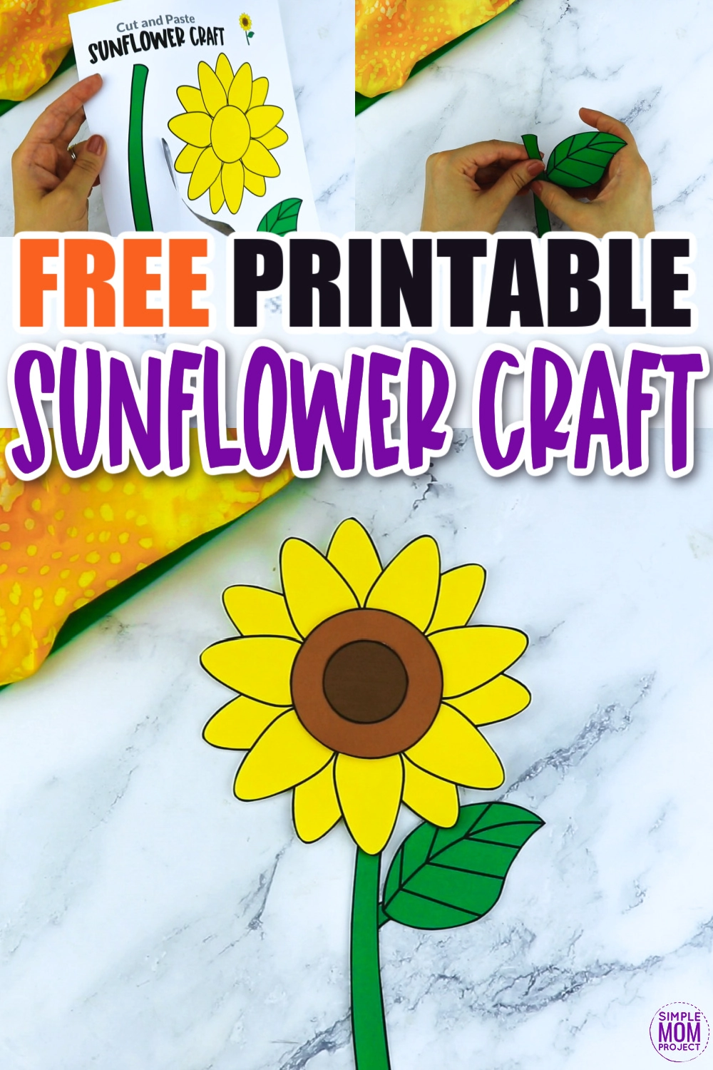 Free printable sunflower craft template â simple mom project