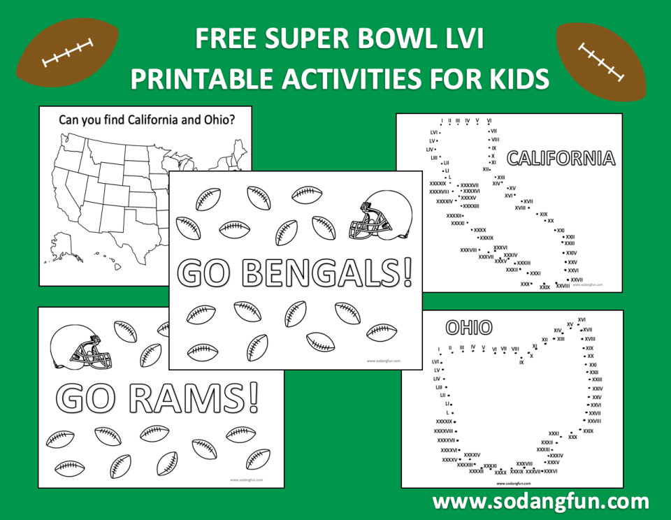 Super bowl lvi printables for kids