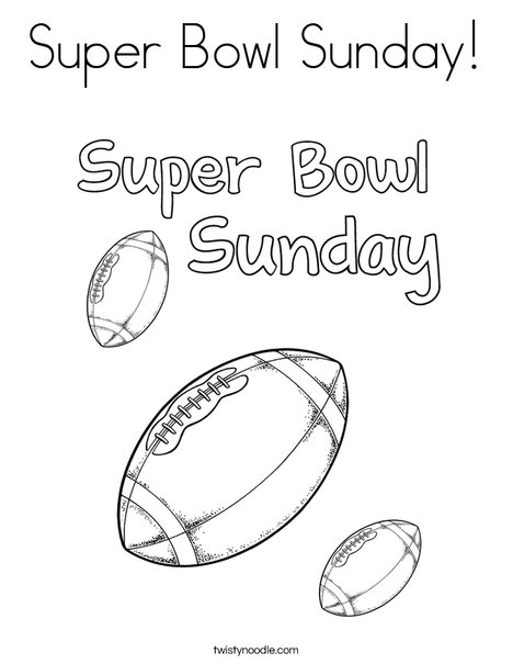 Super bowl sunday coloring page