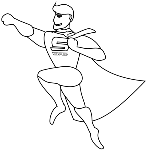 Super dad coloring page free printable coloring pages