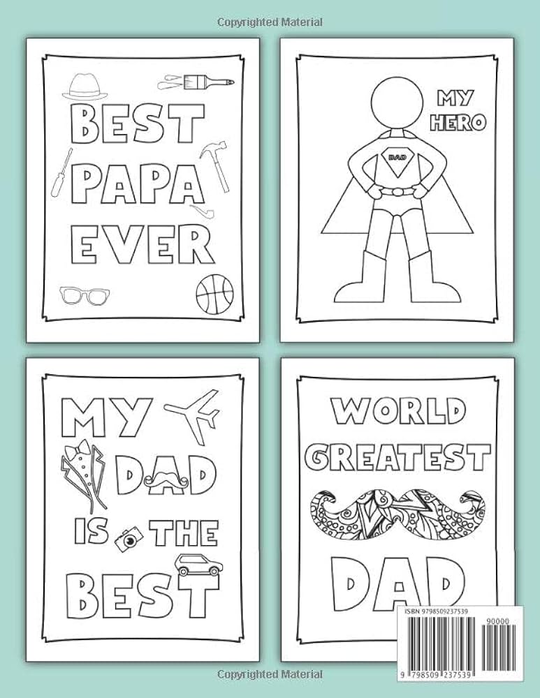 Best dad ever coloring book for kids fun and cute fathers special day coloring pages for boys and girls ages