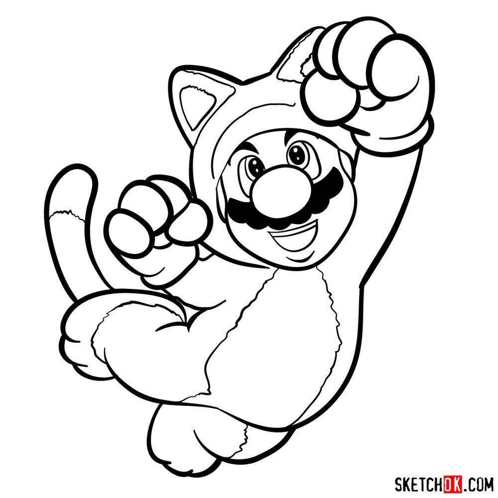 How to draw cat mario mario coloring pages super mario coloring pages super mario cat
