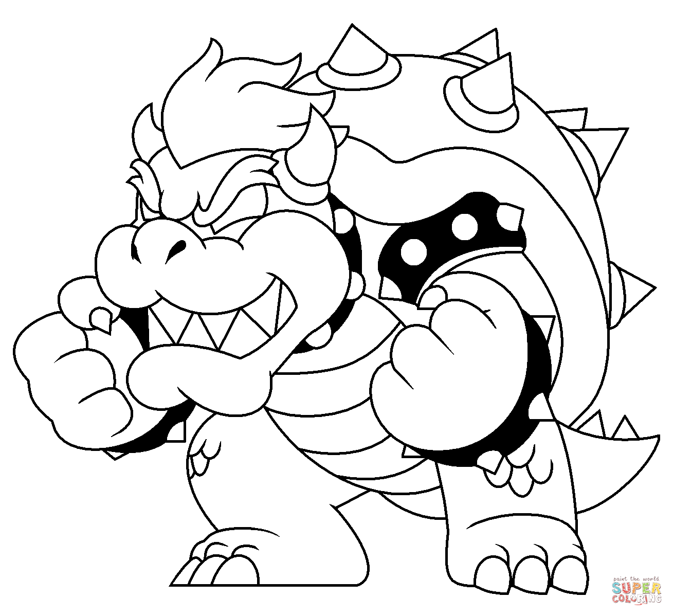 Bowser coloring page free printable coloring pages