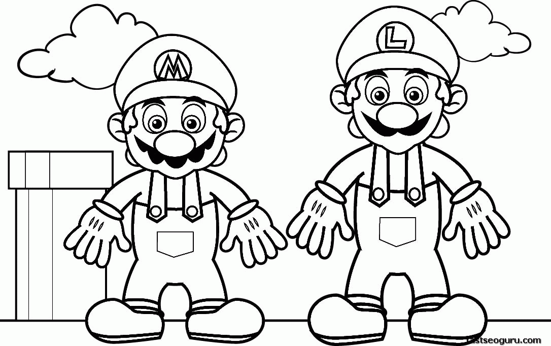 Super mario bros coloring pages printable for free download