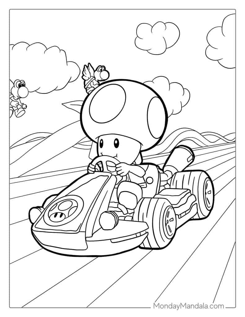 Toad coloring pages free pdf printables