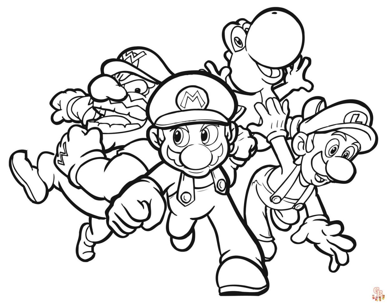 Free mario coloring pages printable for kids and adults