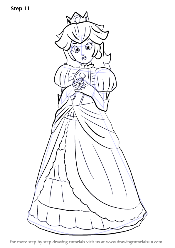 How to draw peach from super smash bros super smash bros step by step