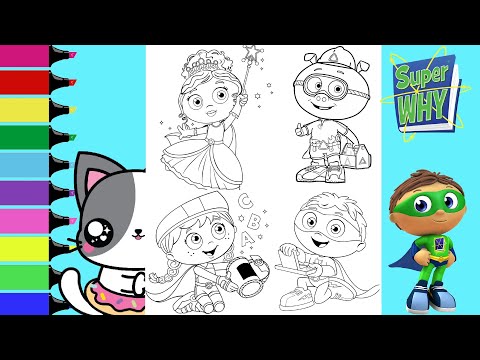 Coloring super why red riding whyatt princess presto alpha pig coloring book copilation sdjr