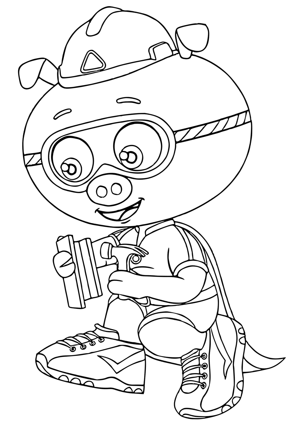 Free printable super why pig coloring page for adults and kids