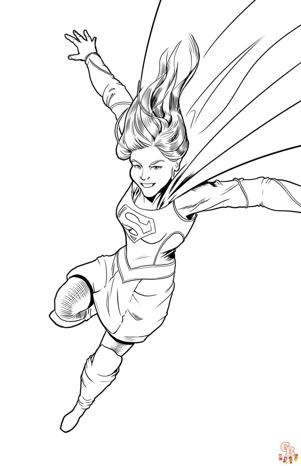 Super girl coloring pages for kids