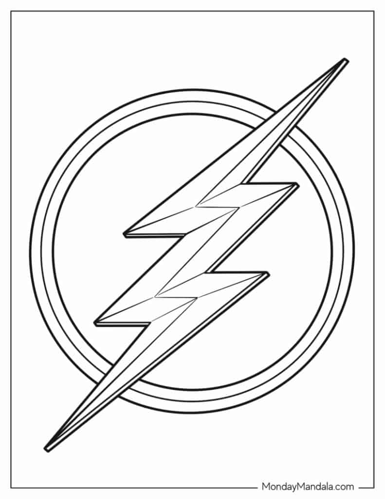 Flash coloring pages free pdf printables