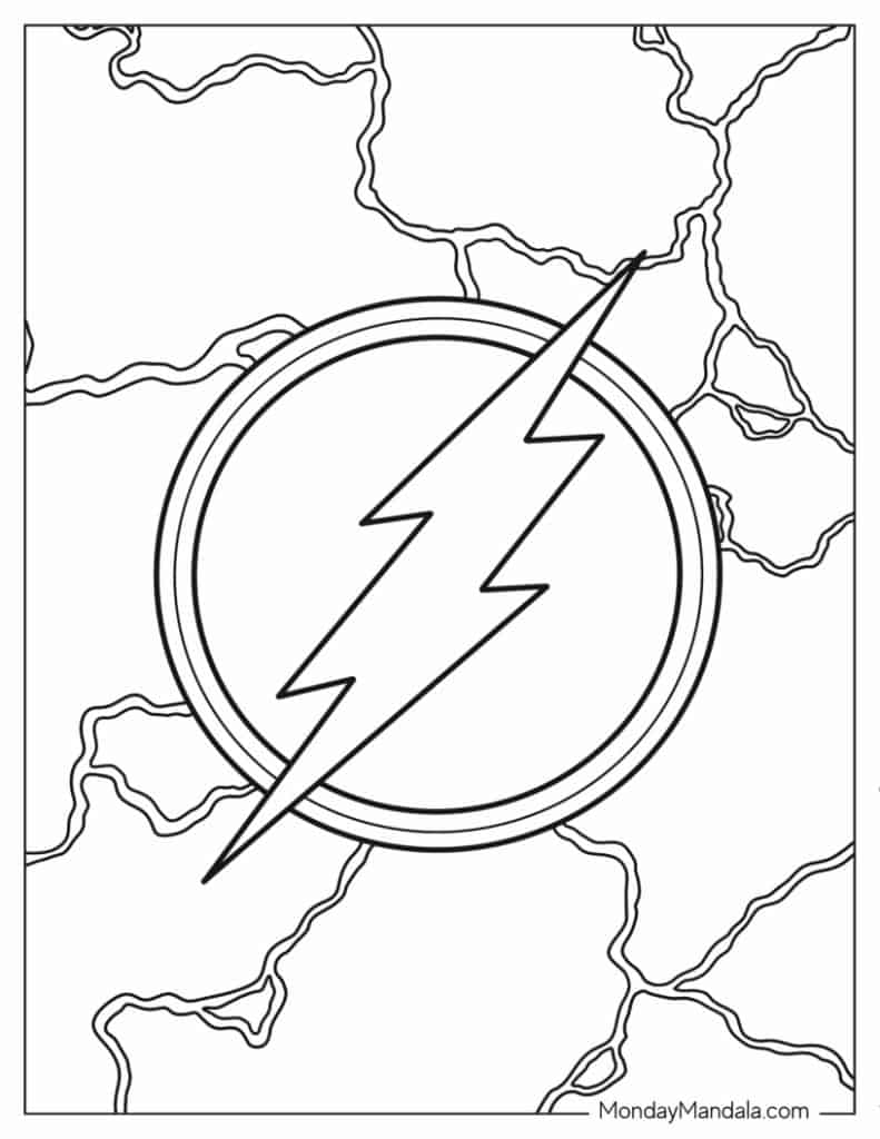 Flash coloring pages free pdf printables