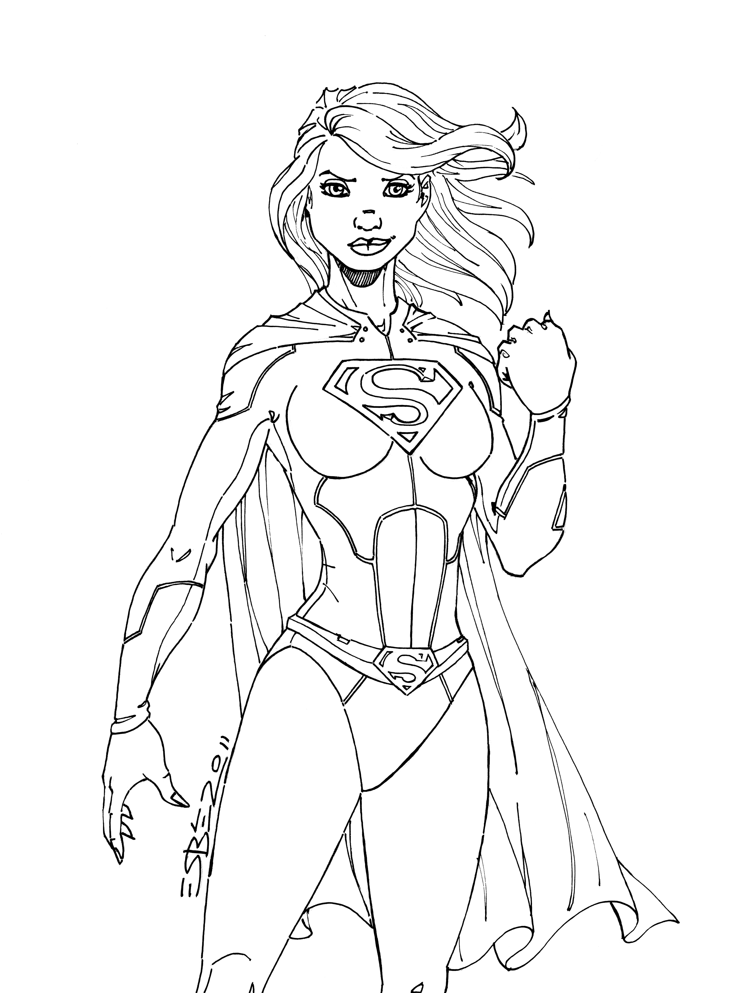 Supergirl coloring pages