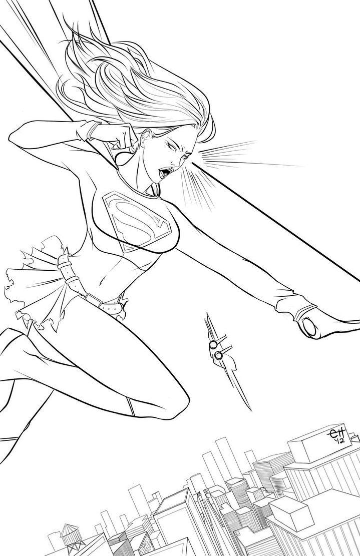 Supergirl coloring pages