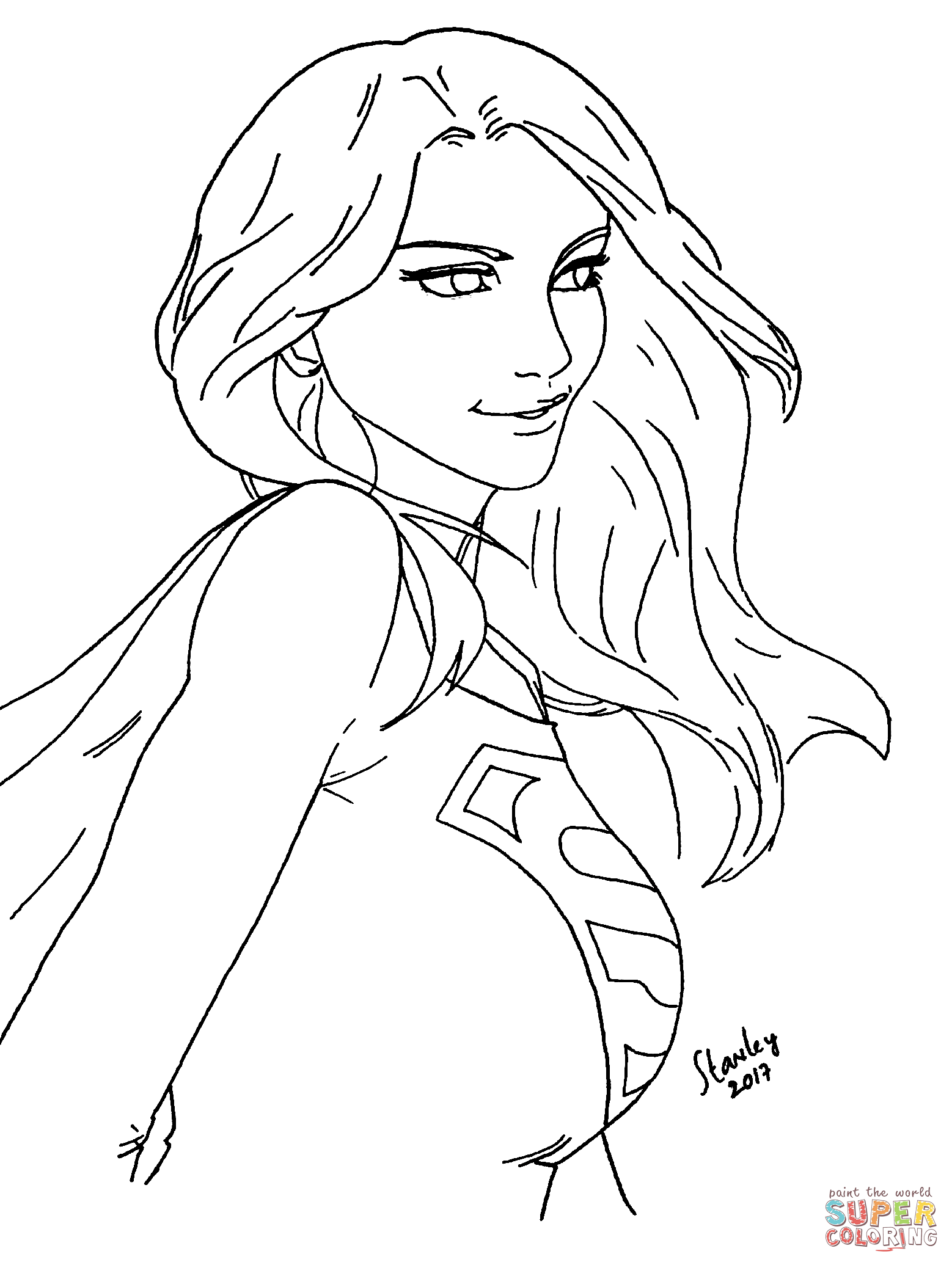 Supergirl coloring page free printable coloring pages