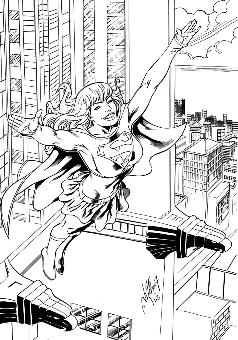 Supergirl coloring pages