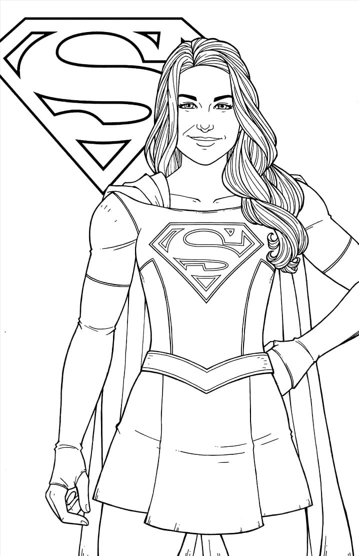 Free printable supergirl coloring page