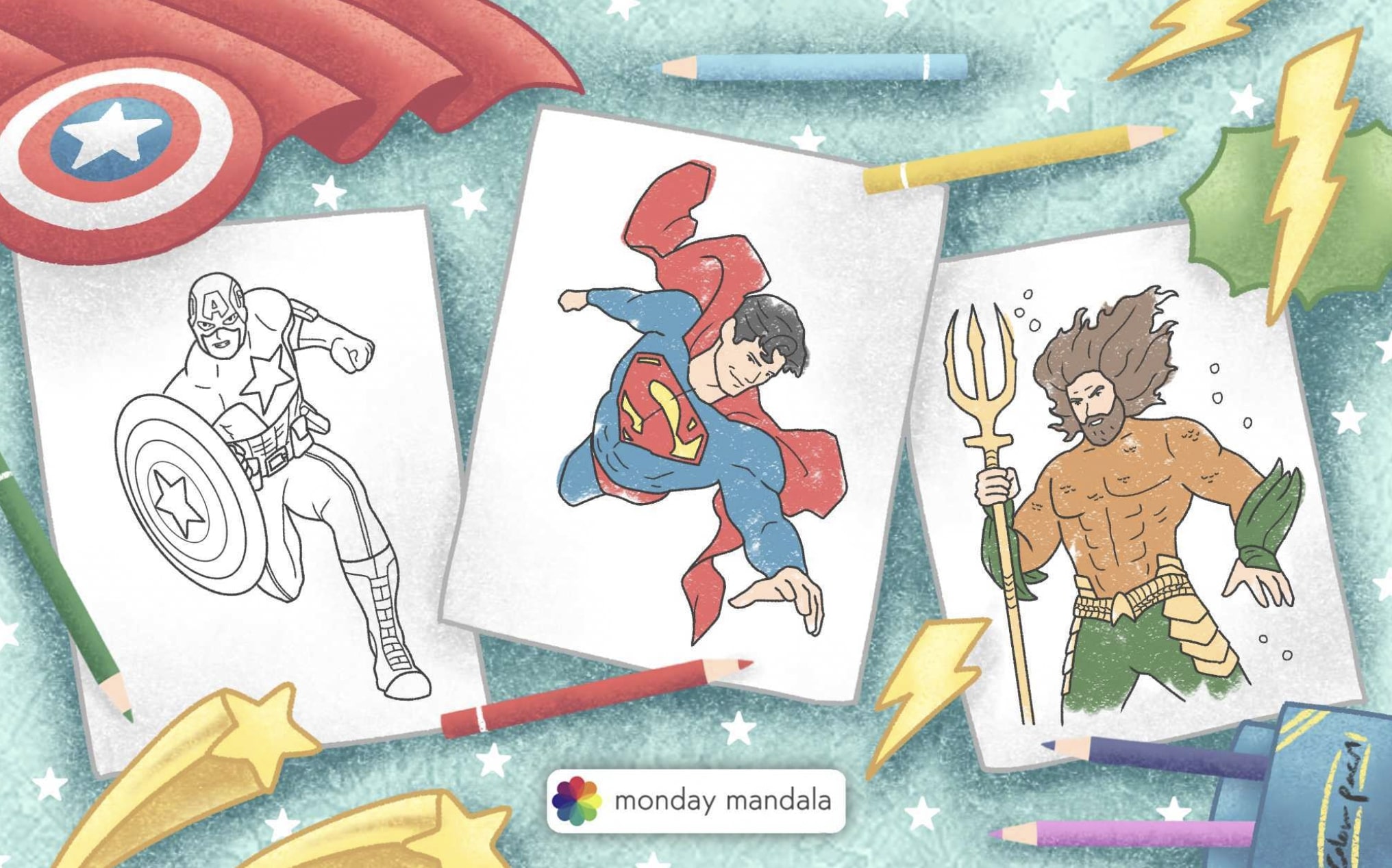 Superhero coloring pages free pdf printables