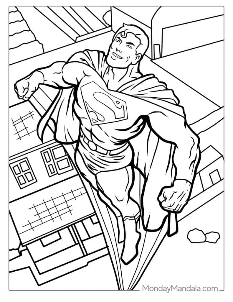 Superman coloring pages free pdf printables