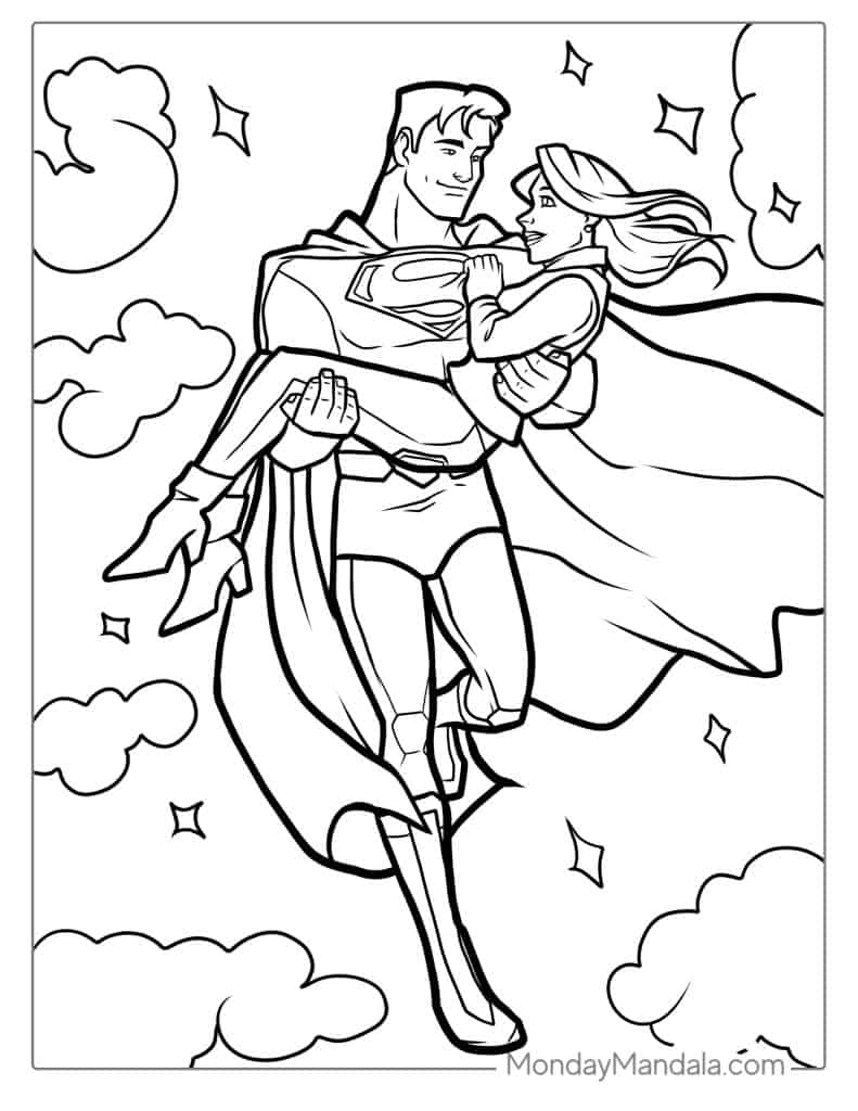 Superman coloring pages free pdf printables