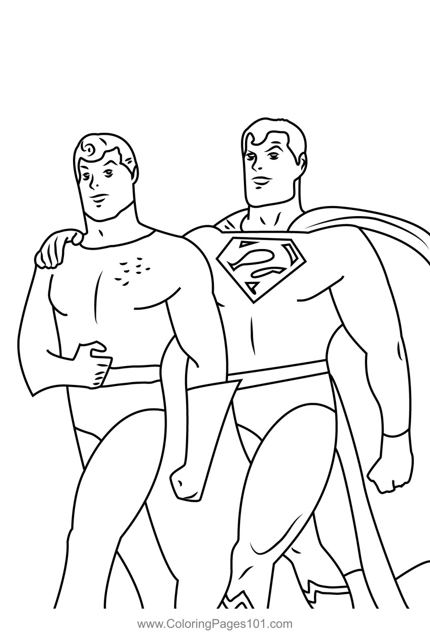 Superman coloring page for kids