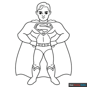 Easy superman coloring page easy drawing guides