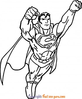 Superman coloring sheet free to print