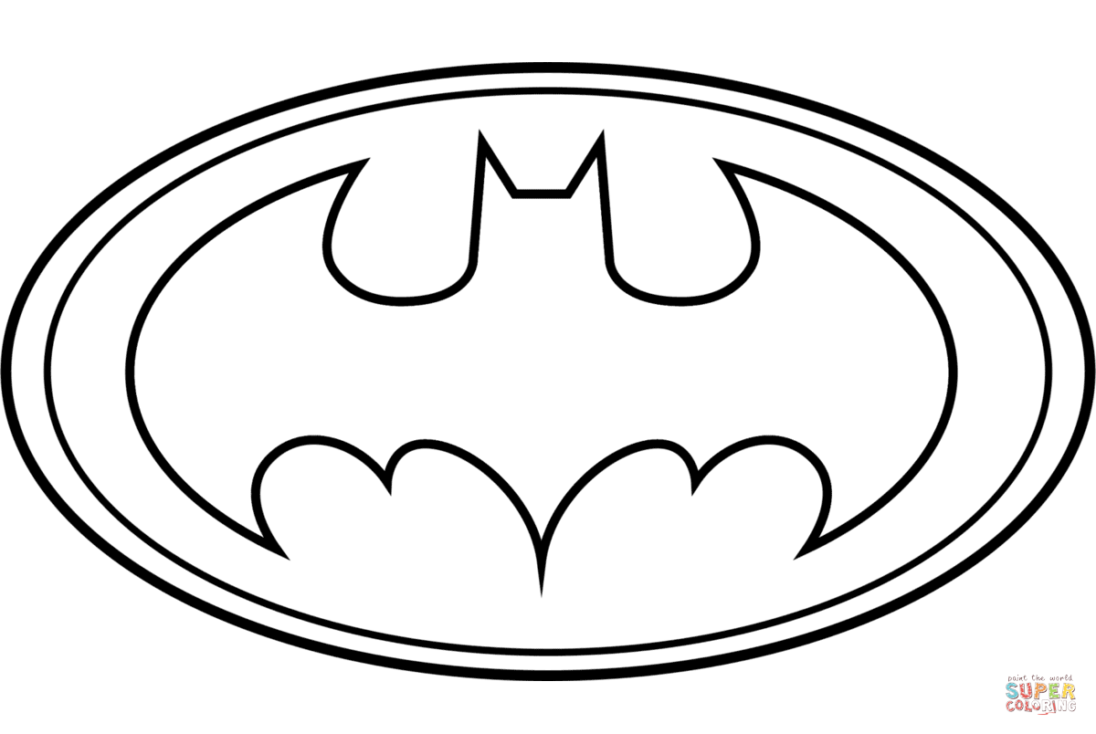 Batman logo coloring page free printable coloring pages