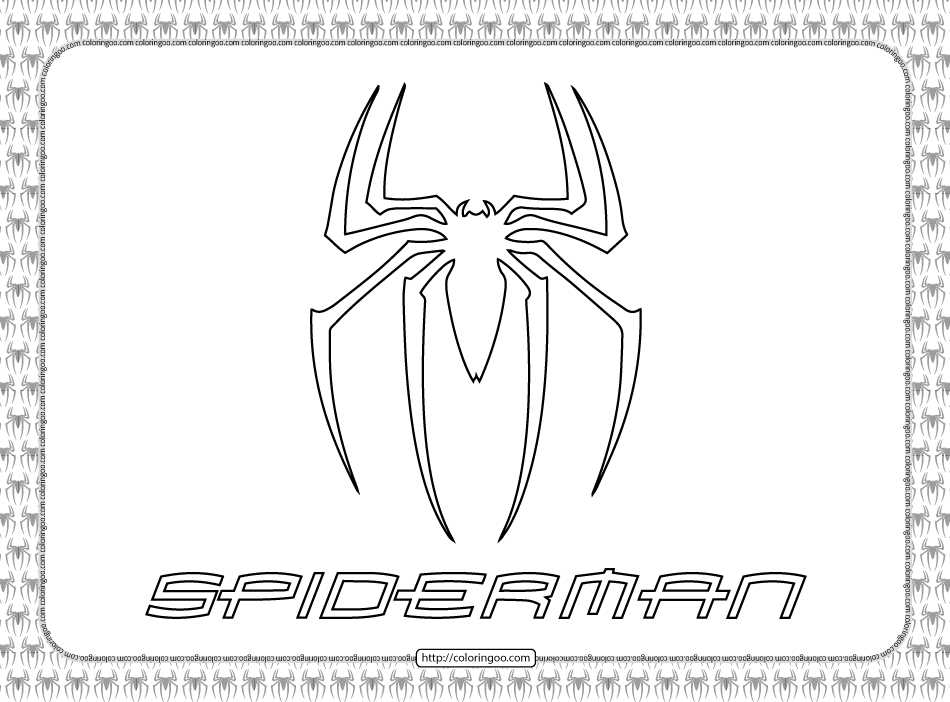 Printable spiderman logo coloring page