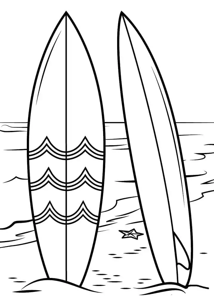 Surfboards coloring page