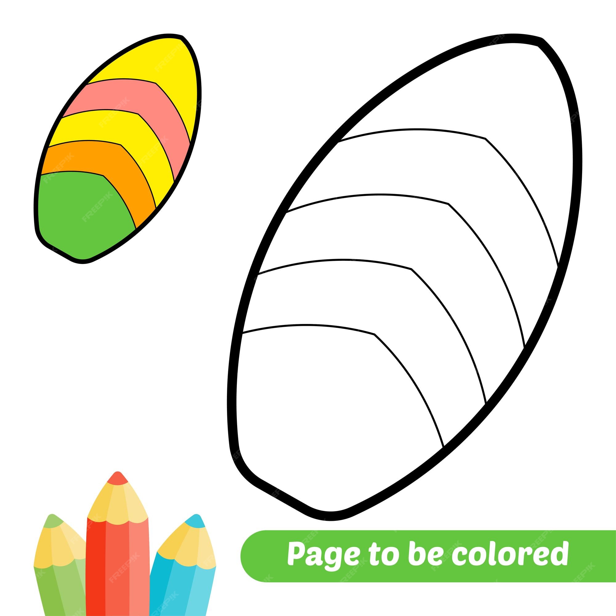 Premium vector coloring book for kids surfboard vector