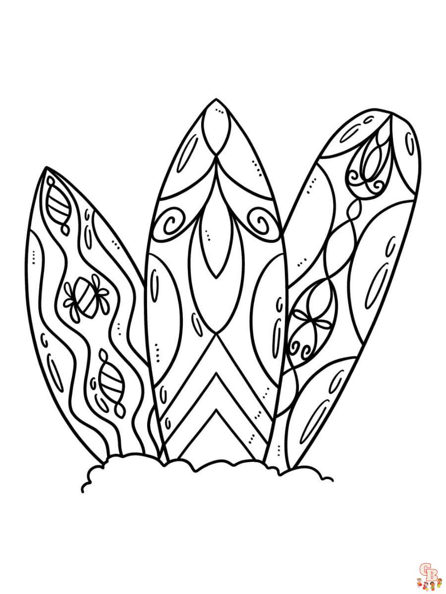 Printable surfboard coloring pages free for kids and adults