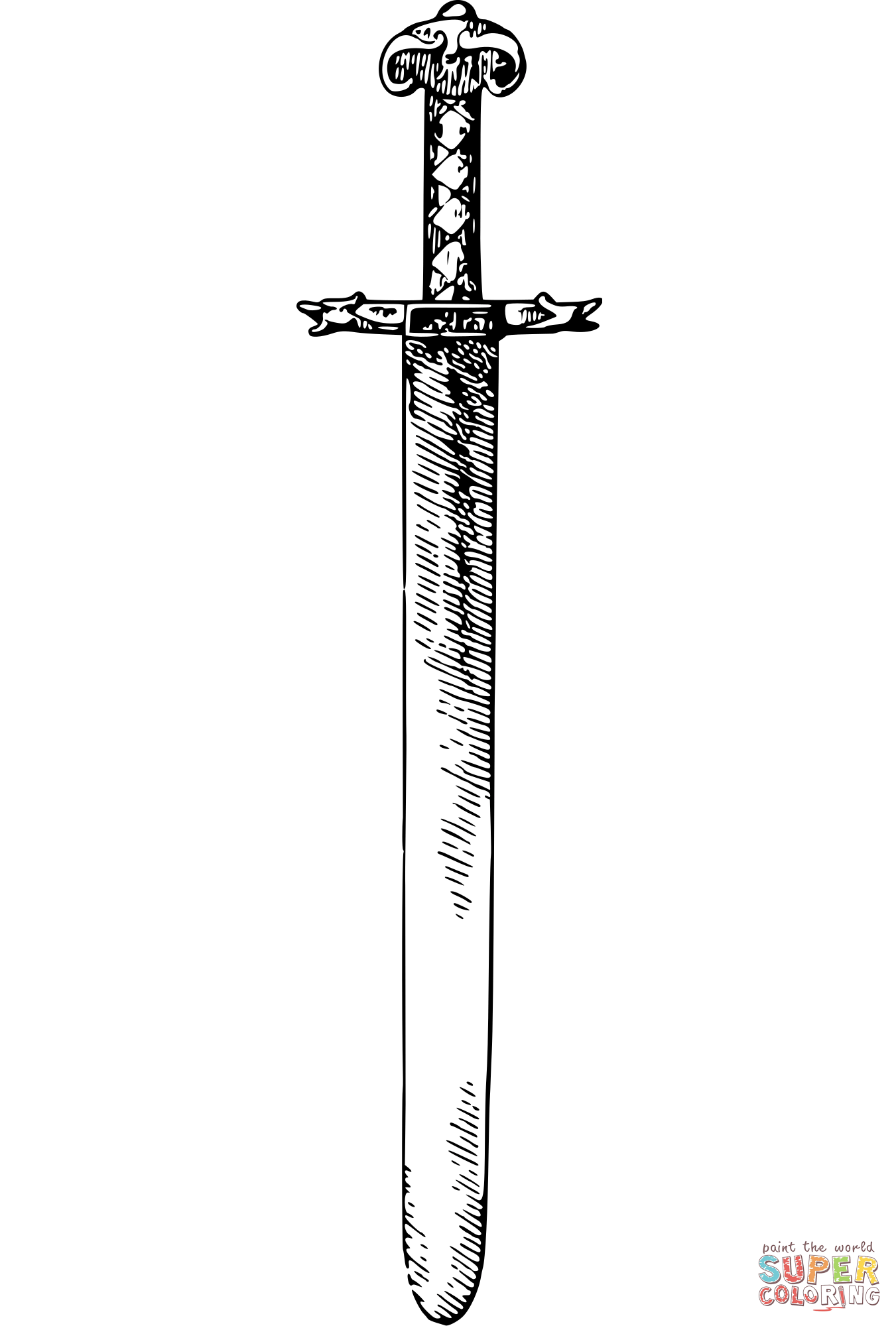 Vintage sword coloring page free printable coloring pages