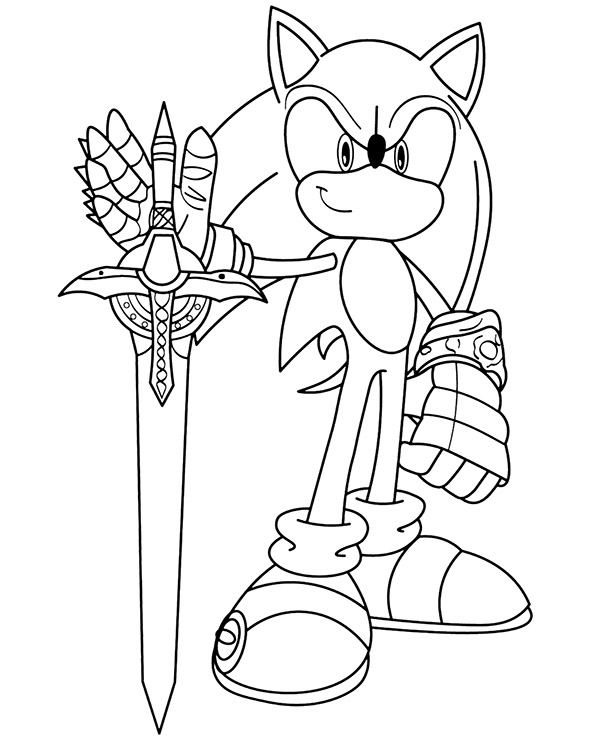 Print coloring sheet of sonic the hedgehog