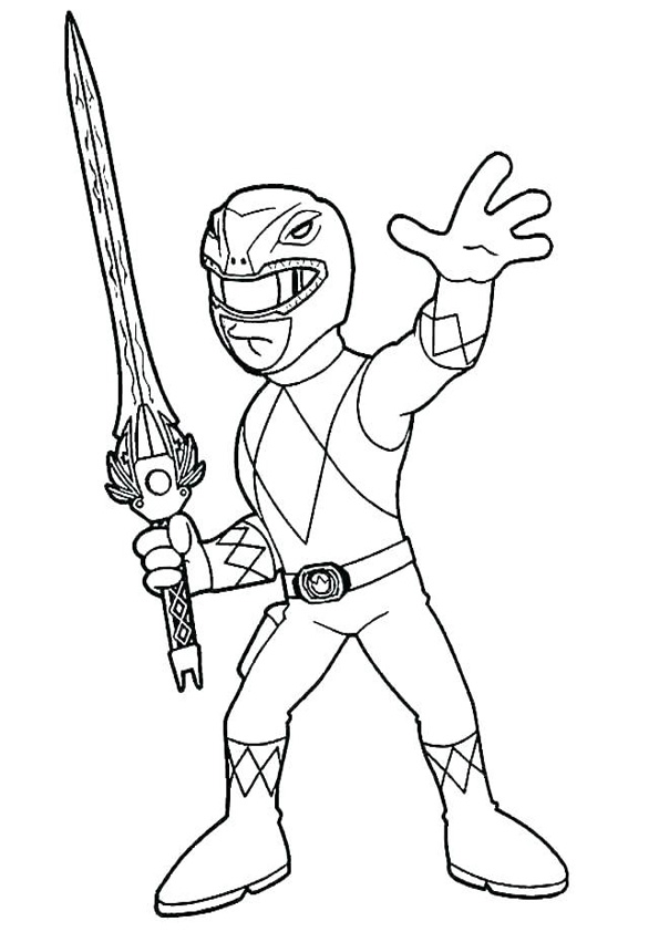 Coloring pages power ranger with sword coloring page
