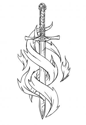 Free printable sword coloring pages for adults and kids
